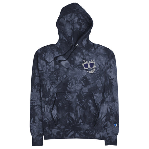 Shady Smirk Tie-Dye Hoodie (Navy)