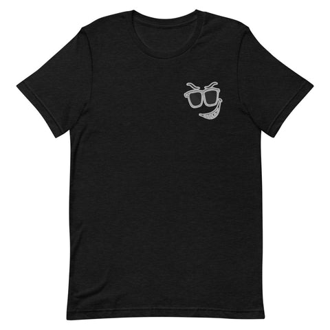 Shady Smirk Embroidered T-Shirt (Black)