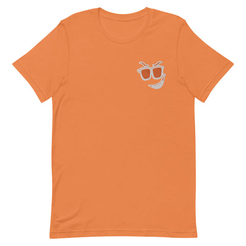 Shady Smirk Embroidered T-Shirt (Orange)