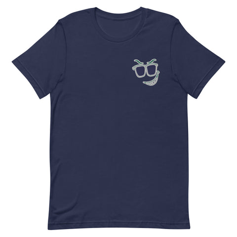 Shady Smirk Embroidered T-Shirt (Ocean)