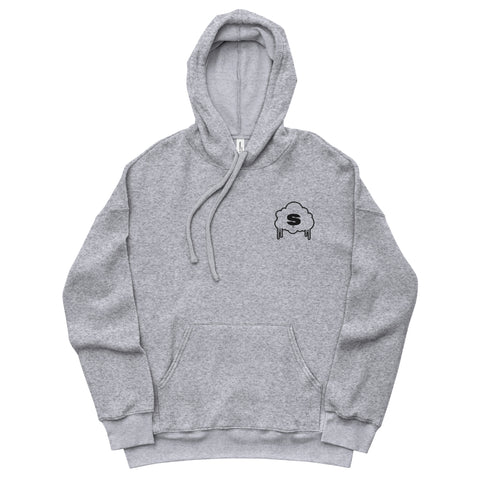 Shady Cloud Outline Sueded Fleece Hoodie (Athletic Grey)